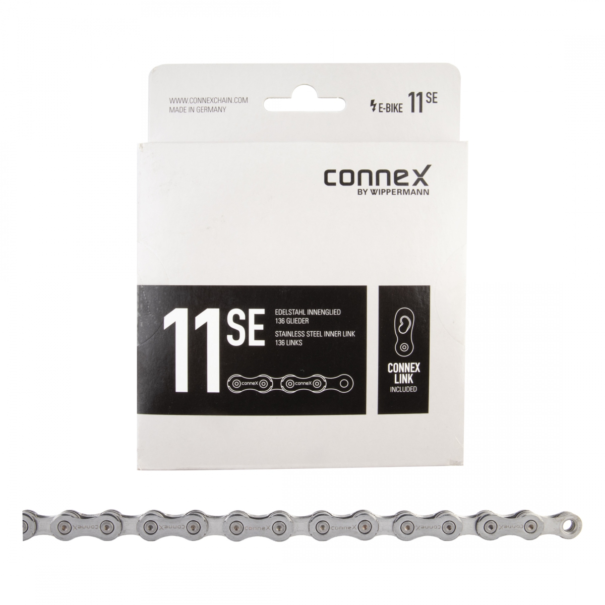 Connex 11sE Steel E-Bike Chain 11-Speed, Heavy Duty 136 Links, Slip-Fit