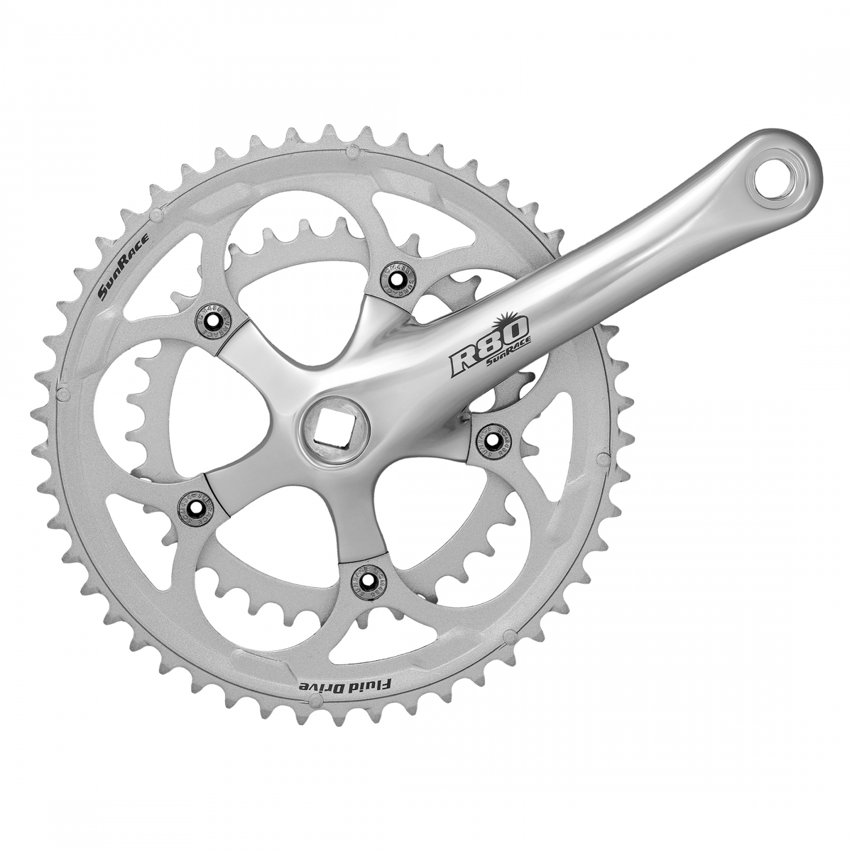 Guarnitura Sunrace FC-R86 170mm 50/34 Denti 8 Velocità Argento - Per Bici Da Strada