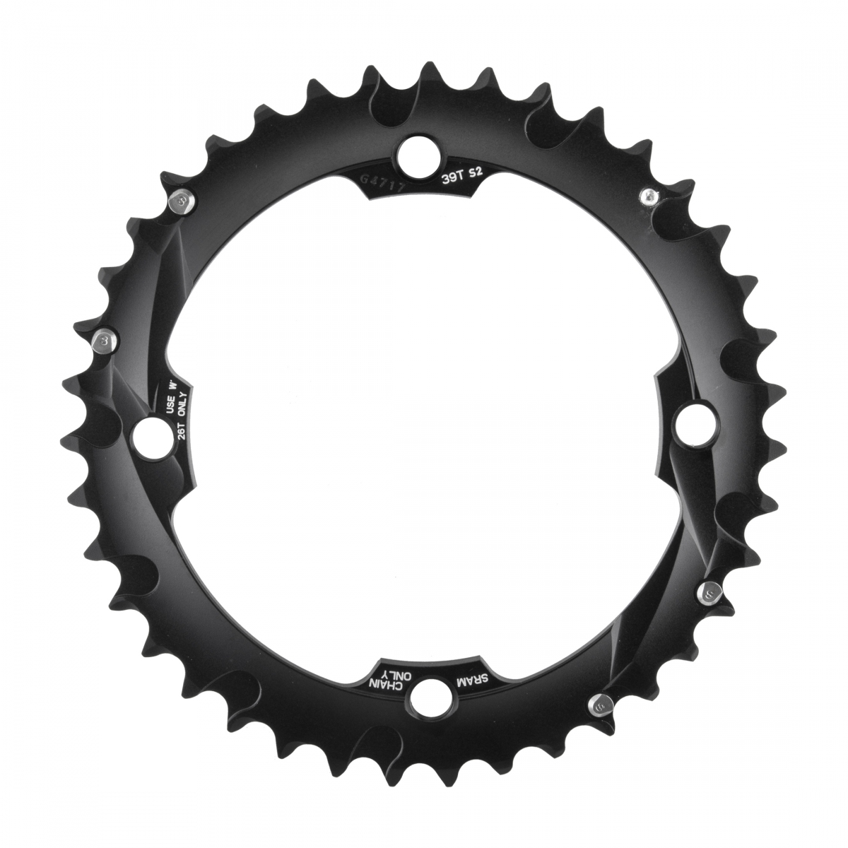 SRAM Truvativ X0 X9 39T GXP Aluminum Chainring 10-Speed, Black