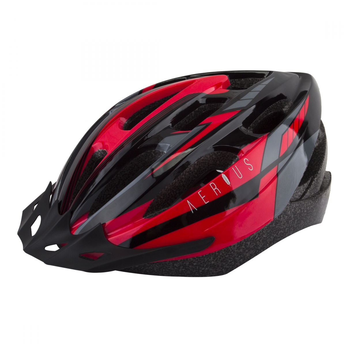 Aerius-V19-Sport-X-Large-23-1-2-to-24-3-4`-(60-to-63-cm)-Half-Face--Head-Lock-Retention-System--Detachable-Visor--Removable-Washable-Pad-System-Black-Red_HLMT2707_Bicycle-Helmets