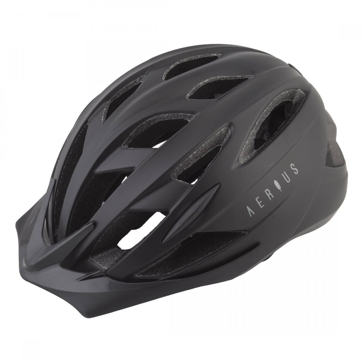 Aerius-Tyto-Large-X-Large-22-3-4-to-24`-(58-to-61-cm)-Half-Face--Adjustable-Fitting--Visor--Washable-Pad-System-Matte-Black_HLMT2714_Bicycle-Helmets